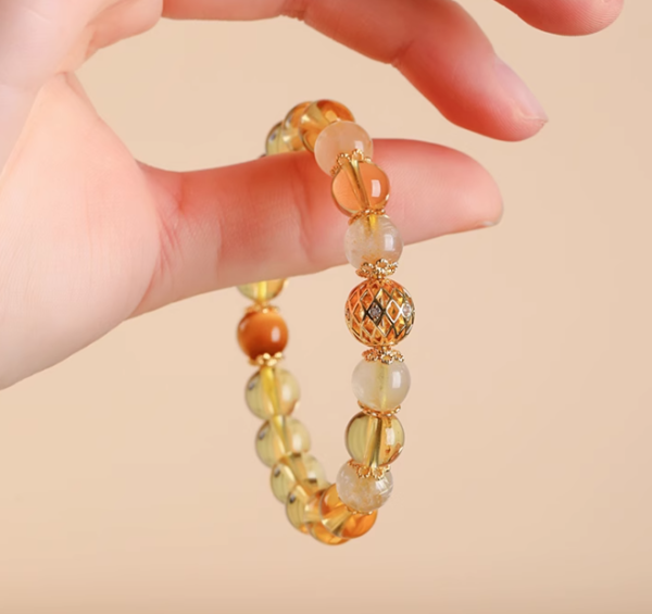 Natural Citrine Crystal Bracelet - Image 3