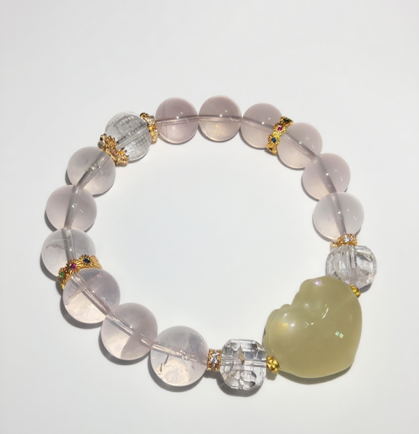 Pink Heart-Shaped Crystal Women's Bracelet - Image 4