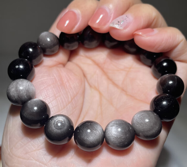 Black Color Obsidian Bracelet - Image 3