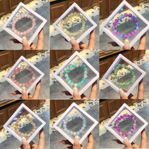 Multi color glazed glass bracelet