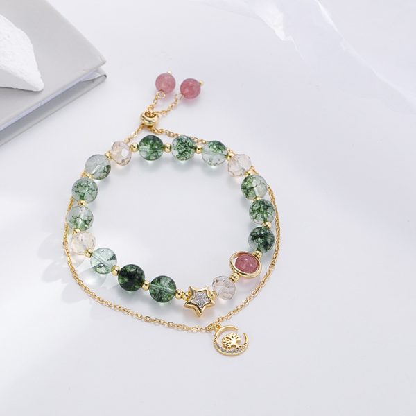 Green Ghost Strawberry Crystal Bracelet - Image 4