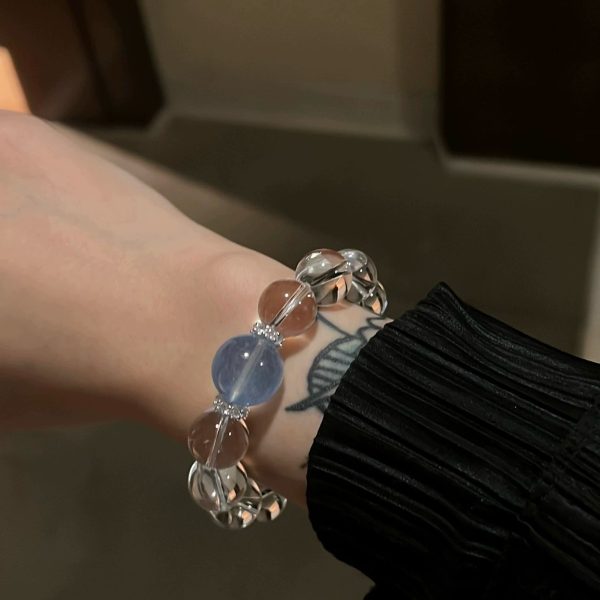 sea blue color and white crystals bracelets - Image 3