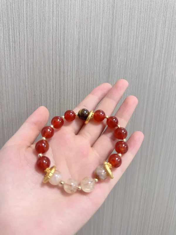 Attracting wealth and yellow crystal red agate bracelets - Image 2