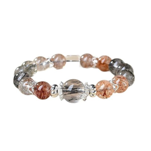 Black Hair Crystal White Crystal Square Candy Design Bracelet - Image 2