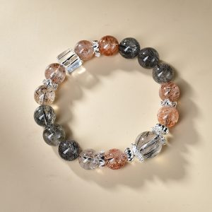 Black Hair Crystal White Crystal Square Candy Design Bracelet