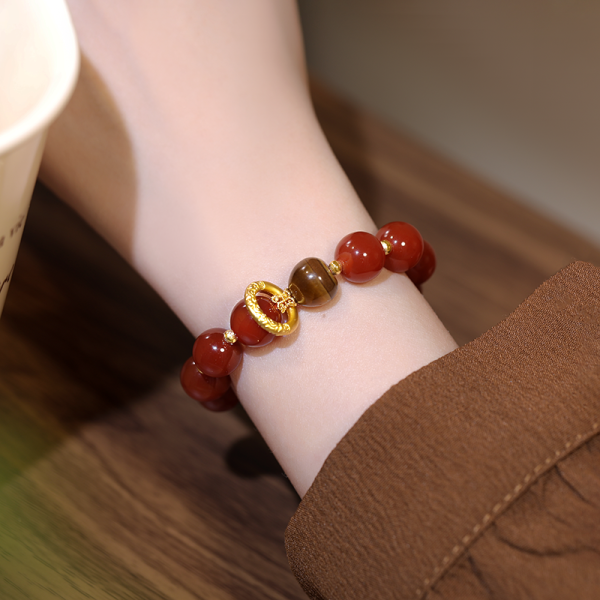 Attracting wealth and yellow crystal red agate bracelets - Image 3
