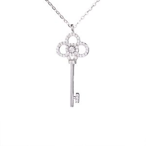 Shining Selection S925 Full Body Pure Silver High end Light Luxury New Small Edition Key Necklace