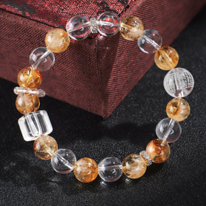 Advanced Yellow Tower Crystal White Crystal Beaded Bracelet