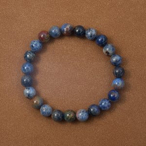 Small fresh blue mottled sunset stone bracelet