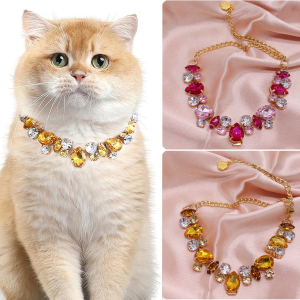 Cat and Dog Gemstone Crystal Necklace for Pet